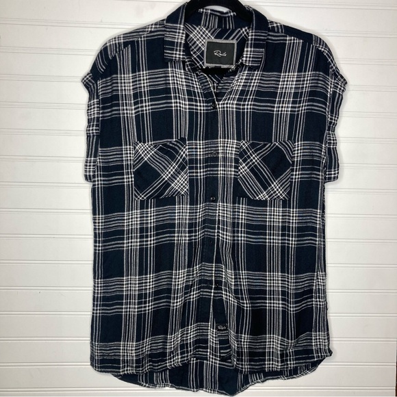 Rails Britt Roll Collared Top sleeve Size XS - Picture 2 of 8